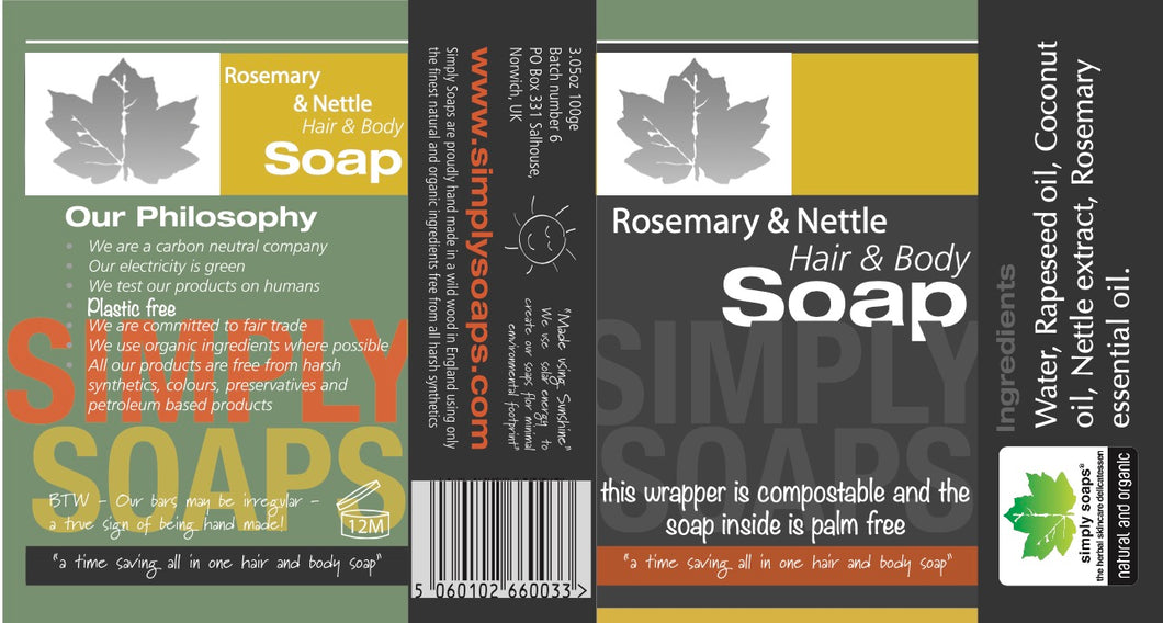 Rosemary and Nettle Shampoo bar