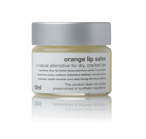 orange lip salve in 15ml jar