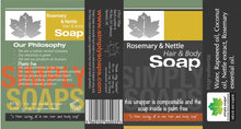 Load image into Gallery viewer, Rosemary and Nettle Shampoo bar
